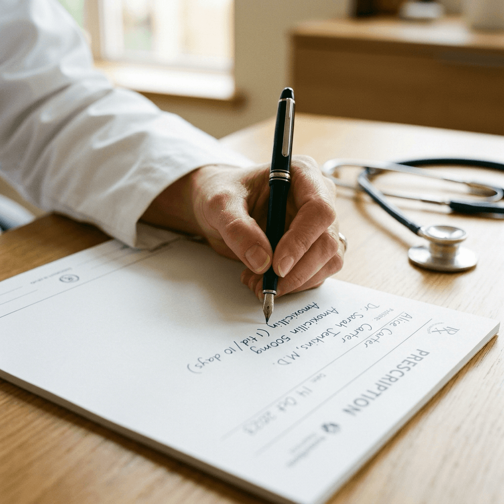 Doctor writing prescription